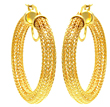 sterling silver gold plated mesh hoop earrings