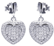 wholesale sterling silver micro pave heart cz stud earrings