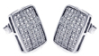 wholesale sterling silver micro pave rectangle cz stud earrings