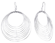 sterling silver circle shaped multihoop earrings