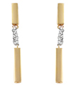 sterling silver gold plated nunchaku earrings