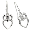 wholesale silver owl heart earrings