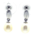 wholesale sterling silver leaf marquise pearl stud earrings