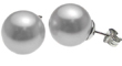 wholesale silver gray pearl cz stud earrings