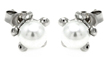 wholesale silver five ball big pearl stud earrings