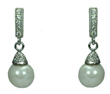 wholesale silver cz synthetic pearl stud earrings