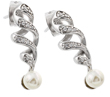 wholesale silver cz pearl twist stud earrings