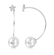 wholesale silver pearl heart earrings
