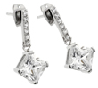 sterling silver rhodioum plated princess earrings