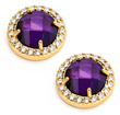 wholesale sterling silver channel set teardrop purple cz stud earrings