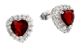 wholesale silver red heard cz stud earrings