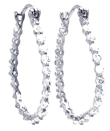 wholesale silver round cz round hoop earrings