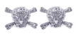 wholesale silver skull cz stud earrings