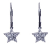 wholesale silver star cz hoop earrings