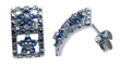wholesale silver blue star and cz stud earrings