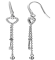 wholesale silver cz star with strands earrings