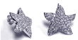 wholesale sterling silver cz starfish stud earrings