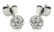 sterling silver rhodioum plated flower cz stud earrings