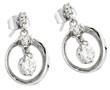 wholesale silver round cz stud earrings