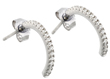 wholesale silver crescent cz stud earrings