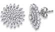 wholesale silver cz encrusted sun earrings