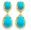 sterling silver gold rhodium plated round cz turquoise teardrop round earrings