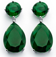 wholesale sterling silver round teardrop green cz earrings