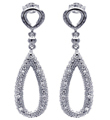 wholesale silver teardrop cz stud earrings