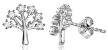 wholesale silver tree earrings