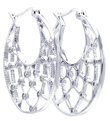 wholesale silver cz web crescent hoopearrings