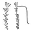 wholesale silver 5 arrow down cz climbing earrings