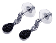 wholesale sterling silver black and teardrop cz stud earrings