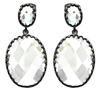 wholesale sterling silver round black matte cz earrings