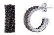 wholesale silver pave black cz post earrings