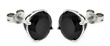 wholesale silver black round cz stud earrings
