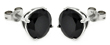 wholesale silver round black cz stud earrings