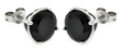 wholesale silver round black cz stud earrings