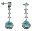 wholesale silver blue cz stud earrings
