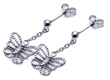 wholesale silver butterfly cz wire post earrings