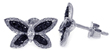 sterling silver black and silver rhodium plated black butterfly cz stud earrings