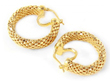 sterling silver gold plated thin cresent chaintexture earrings