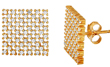 sterling silver gold plated large checkered cz stud earrings