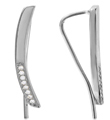 wholesale silver high polished cz climbing earrings