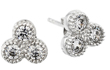 wholesale silver triple cluster earrings