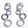 wholesale sterling silver cz circular earrings