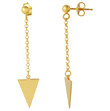 sterling silver gold plated triangle earrings