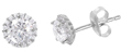 wholesale silver cz halo stud earrings