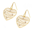 sterling silver gold plated webbed heart earrings