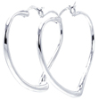 wholesale silver heart hoop earrings