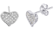 wholesale silver heartshaped pave cz stud earrings